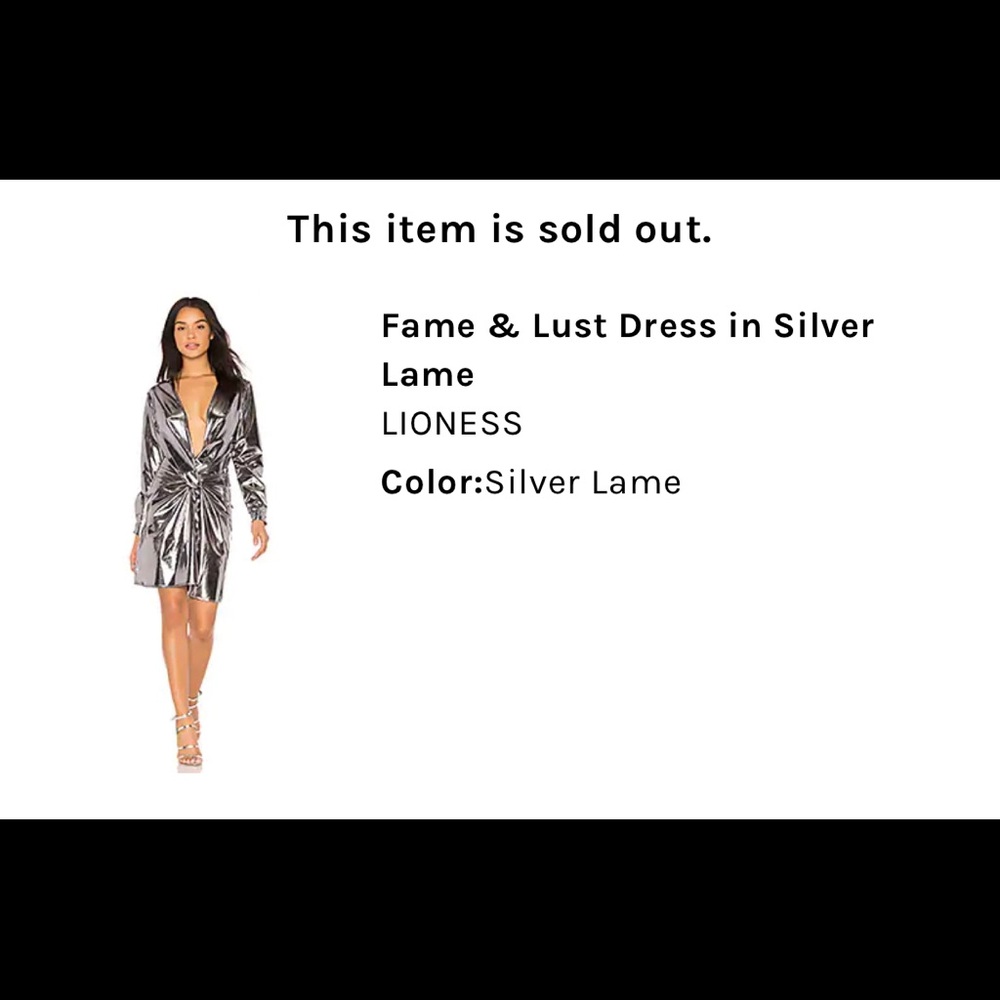 SALE!!! Revolve Lioness Metallic Party Dress